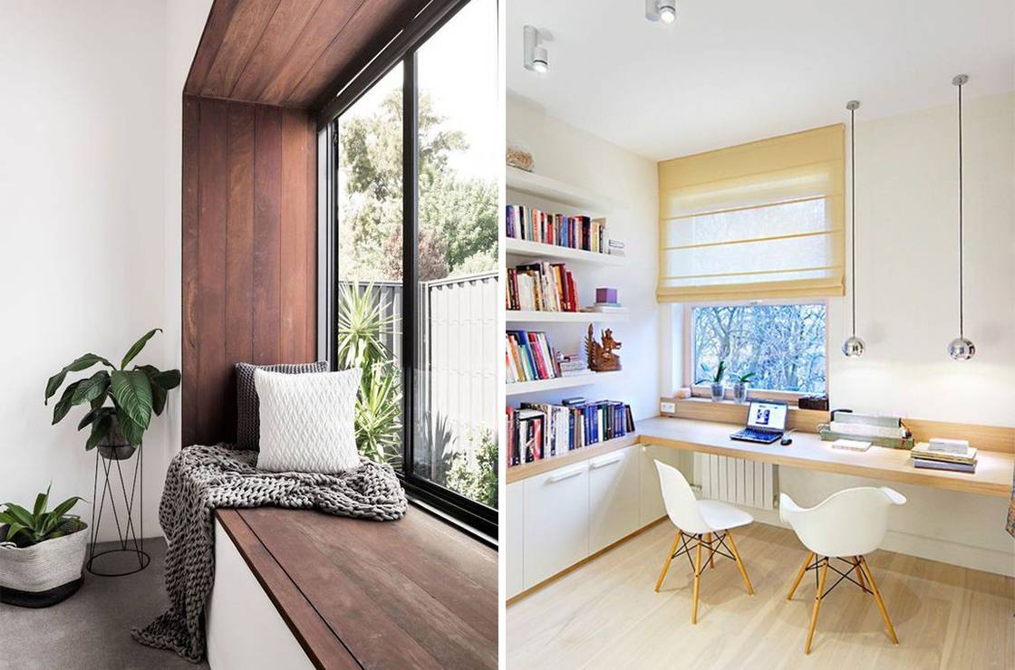 thiết kế phần bệ cửa sổ thành chỗ ngồi ngả lưng, thư giãn